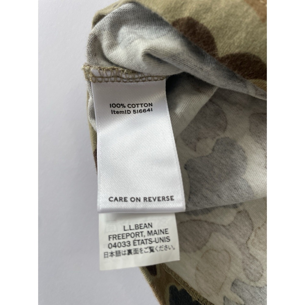 L.L. Bean Bean Signature Women's Medium Duck Camo V Neck T Shirt 100% Cotton - Picture 6 of 7